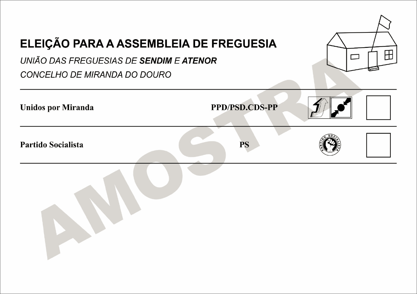 Boletim de voto - Assembleia de Freguesia