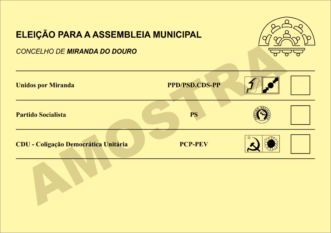 Boletim de voto - Assembleia de Municipal