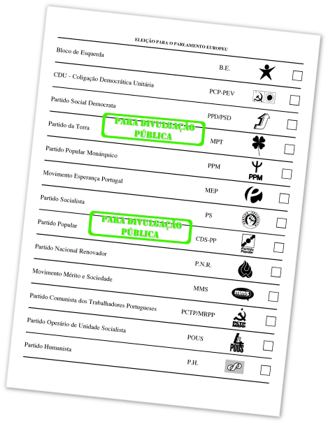Parlamento Europeu 2009 - Boletim Voto